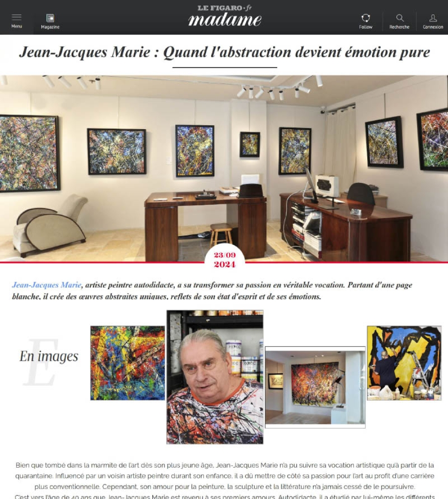 Article sur Jean-Jacques Marie dans Madame Figaro